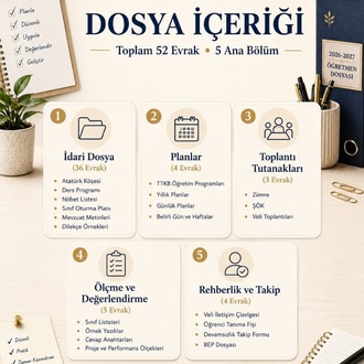 2026-2027 ÖĞRETMEN DOSYASI (52 Evrak | 5 Ana Bölüm) | PDF | Dijital Ürün