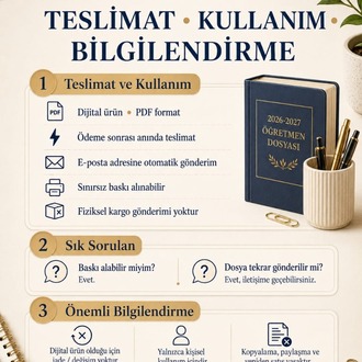 2026-2027 ÖĞRETMEN DOSYASI (52 Evrak | 5 Ana Bölüm) | PDF | Dijital Ürün