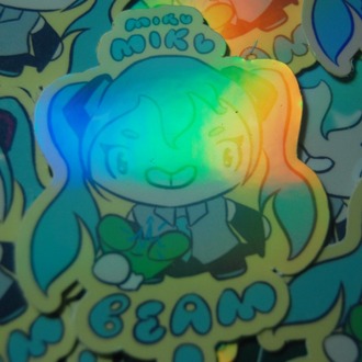 HOLOGRAFİK Su Geçirmez Miku Beam Sticker