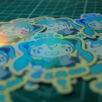 HOLOGRAFİK Su Geçirmez Miku Beam Sticker