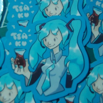 Su Geçirmez Hatsune Tea-ku Sticker