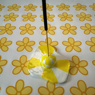 Handmade Yellow Incense Holder