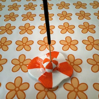 Handmade Orange Incense Holder