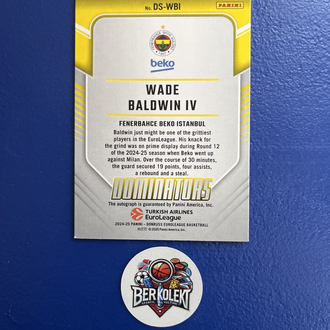 Wade Baldwin IV imzalı /99 kart