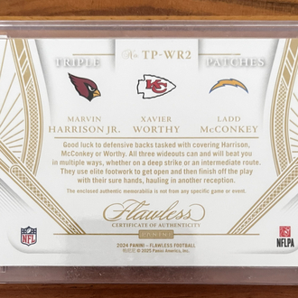 Marvin Harrison Jr / Xavier Worthy / Ladd McConkey triple patch /25
