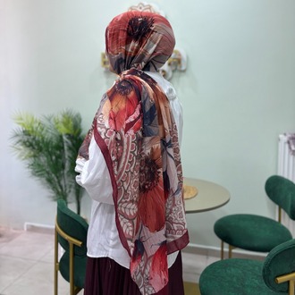 Çiçek Desen Bambu Kraş Şal (14 Renk) 1082