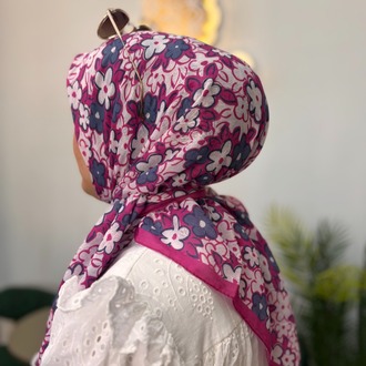 Çiçek Desen Bambu Kraş Eşarp (17 RENK) 1067