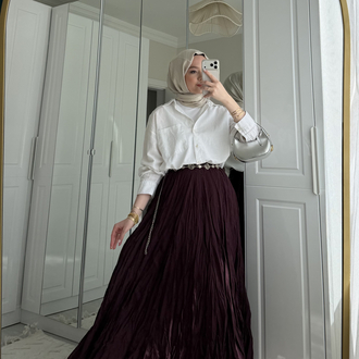 Kraş Bordo Etek