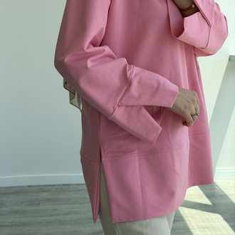 Yırtmaçlı sweat Pembe