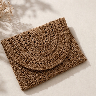 desenli hasır clutch çanta