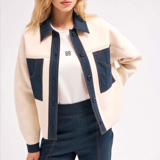 Denim Detaylı Ceket Diagonal