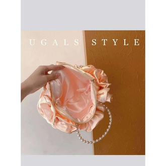 Pembe Rose Amour Özel Tasarım Vintage İnci Askılı Çanta Mor