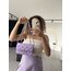 Lilac Kapitone Kumaş El ve Omuz Çantası 
