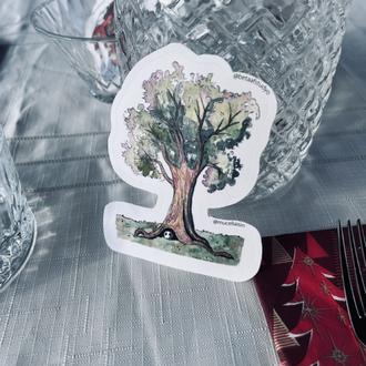 Büyük Boy Tekli Sticker - Misafirli Ağaç