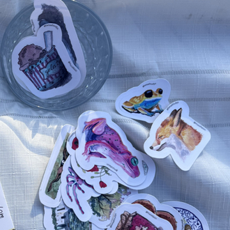 Küçük Boy Tekli Sticker - Pastel Kurbağa