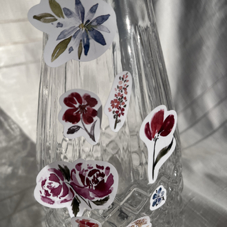 Watercolor Floral Sticker Pack 2 - 10’lu Sticker Seti