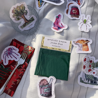 Watercolor Random Sticker Pack - 4’lü Karışık Sticker Seti