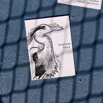 2'li Kartpostal Seti "Balıkçıl" – "Mürekkep" Serisi