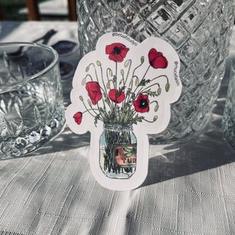 Büyük Boy Tekli Sticker - Gelincikler
