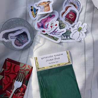 Watercolor Random Sticker Pack - 4’lü Karışık Sticker Seti
