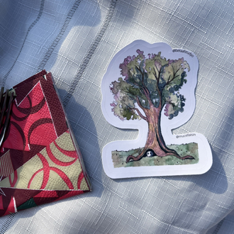 Büyük Boy Tekli Sticker - Misafirli Ağaç