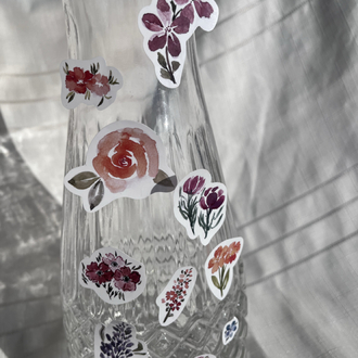 Watercolor Floral Sticker Pack 1 - 10’lu Sticker Seti