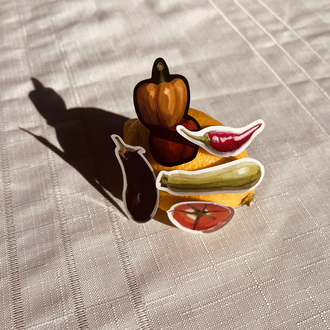 Sebzeler 5'li Sticker Pack | Dekoratif Sebze Sticker Seti (10x10 cm)