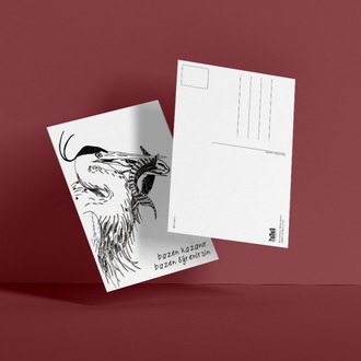 2'li Kartpostal Seti "Balıkçıl" – "Mürekkep" Serisi