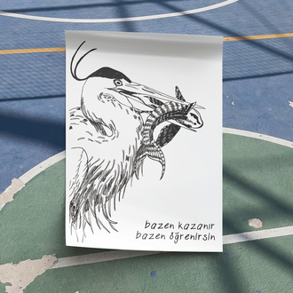 Mürekkep ve Düşler - Balıkçıl Kuşu 1 - A4 Poster / Art Print