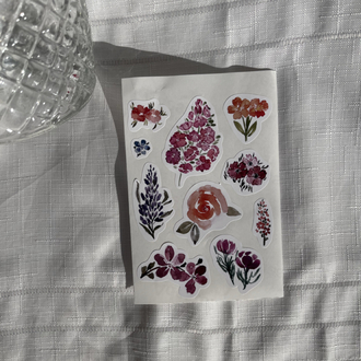 Watercolor Floral Sticker Pack 1 - 10’lu Sticker Seti