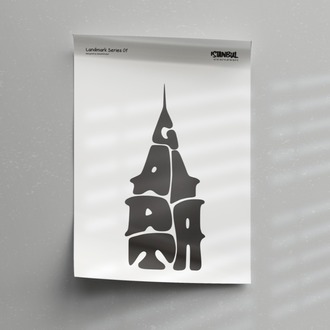 Galata Kulesi Poster – İstanbul Duvar Dekoru, Mimari İllüstrasyon, Şehir Posteri