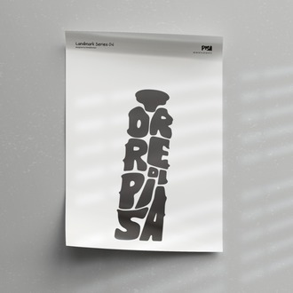 Pisa Kulesi Poster – Pisa, İtalya Duvar Dekoru, Mimari İllüstrasyon, Şehir Posteri