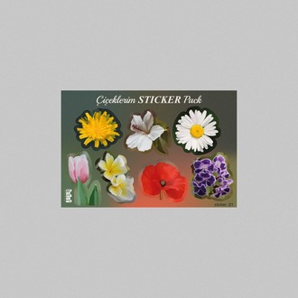 Çiçekler Sticker Pack | Dekoratif Çiçek Sticker Seti (15x10 cm)