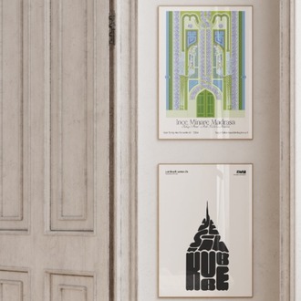 İnce Minare Medrese Taçkapı Poster -  "Motif" Serisi - Konya Temalı Mimari Poster