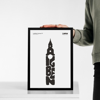 Big Ben Poster – Londra, İngiltere Duvar Dekoru, Mimari İllüstrasyon, Şehir Posteri