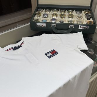 Tommy Hilfiger Nakış Logo Beyaz T-Shirt