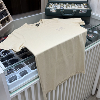 EA7 Orjinal Logo Baskılı Bej T-Shirt