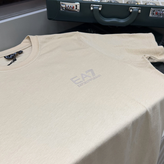 EA7 Orjinal Logo Baskılı Bej T-Shirt
