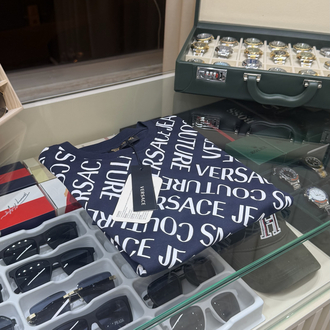 Versace Baskılı Lacivert T-Shirt