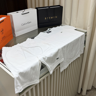Lacoste Premium Beyaz Şort Takım