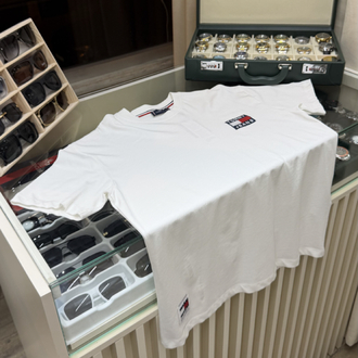 Tommy Hilfiger Nakış Logo Beyaz T-Shirt