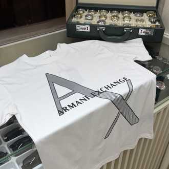 Armani Exchange Göğüs Baskılı Beyaz T-Shirt