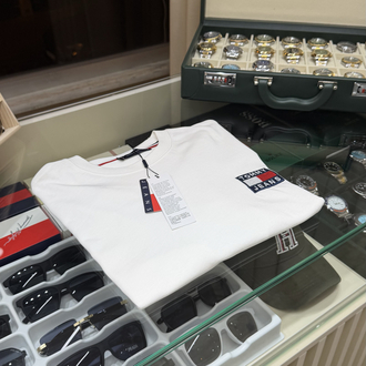 Tommy Hilfiger Nakış Logo Beyaz T-Shirt