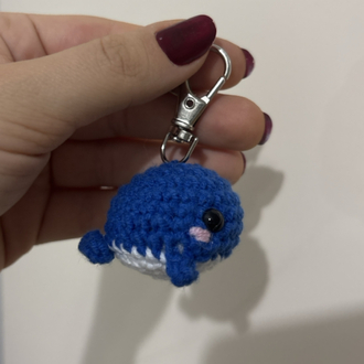 Lacivert Amigurumi Balık Çanta Charmı & Anahtarlık