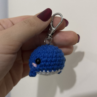 Lacivert Amigurumi Balık Çanta Charmı & Anahtarlık