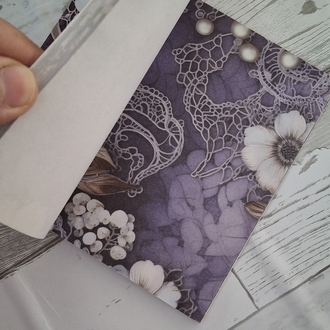 Mor tema scrapbook kağıt