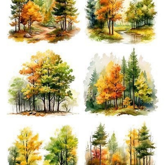Büyük Ağaçlar Set Pet sticker 4sayfa (a4)