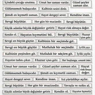 Türkçe anlamlı kelimeler a5 etiket
