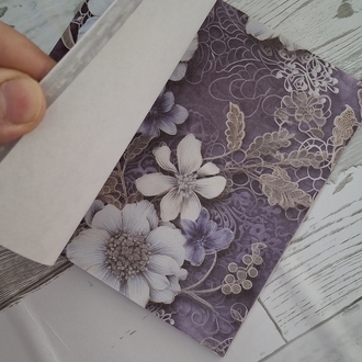 Mor tema scrapbook kağıt