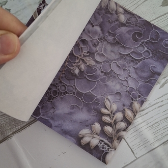 Mor tema scrapbook kağıt